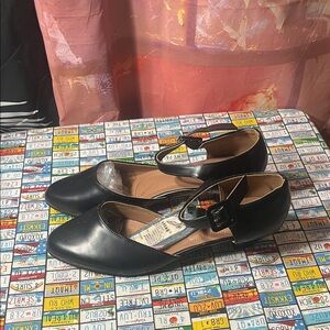 Women’s Black Mary Jane Low Heel Shoes – Size 12 (LIURUJIA, New Without Box)
